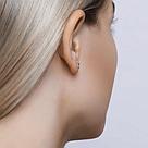 Серьги-пусеты клевер из серебра с бриллиантами SOKOLOV 87020007 серебро с родием,, фото 4