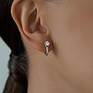 Серьги из серебра с фианитами SOKOLOV 94021479 серебро с родием, с английским замком, фото 2