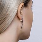 Серьги длинные из серебра с фианитами SOKOLOV 94021399 серебро с родием, с английским замком, фото 2