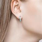 Серьги из золочёного серебра с эмалью и фианитами SOKOLOV 94022777 серебро с родием, с английским замком, фото 3