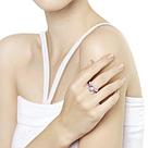 Кольцо из серебра с ситаллом и фианитами SOKOLOV 92011718 серебро с родием, фото 6