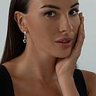 Серьги из серебра с ситаллами и фианитами SOKOLOV 92021978 серебро с родием, с английским замком, фото 4