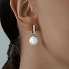 Серьги из серебра с жемчугом SOKOLOV 94022197 серебро с родием, с английским замком, фото 2