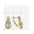 Серьги из золочёного серебра с фианитами SOKOLOV 93020927 серебро с позолотой, с английским замком, фото 5