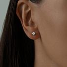 Серьги одиночные из серебра с фианитом SOKOLOV 94170001 серебро с родием, продевки коллекц. SKLV, фото 3