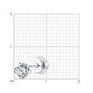 Серьги одиночные из серебра с фианитом SOKOLOV 94170001 серебро с родием, продевки коллекц. SKLV, фото 6