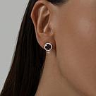 Серьги из серебра с гранатами и фианитами SOKOLOV 92021164 серебро с родием, с английским замком, фото 2