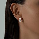 Серьги из золочёного серебра с фианитами SOKOLOV 93020888 серебро с позолотой, с английским замком, фото 2