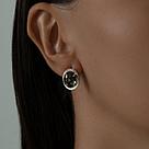 Серьги из серебра с кварцем и фианитами SOKOLOV 92022007 серебро с родием, с английским замком, фото 4