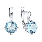 Серьги из серебра с топазами SOKOLOV 92022036 серебро с родием, с английским замком, фото 2