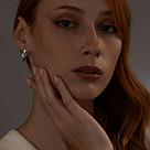 Серьги из серебра с голубыми и синими топазами SOKOLOV 92022081 серебро с родием, с английским замком, фото 3