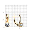Серьги из золочёного серебра с фианитами SOKOLOV 93020925 серебро с позолотой, с английским замком, фото 6