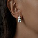 Серьги из серебра с топазами и фианитами SOKOLOV 92021649 серебро с родием, с английским замком, фото 2