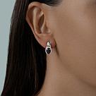 Серьги из серебра с гранатами и фианитами SOKOLOV 92021685 серебро с родием, с английским замком, фото 3