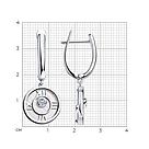 Серьги из серебра с перламутром и фианитами SOKOLOV 94023195 серебро с родием, с английским замком, фото 5