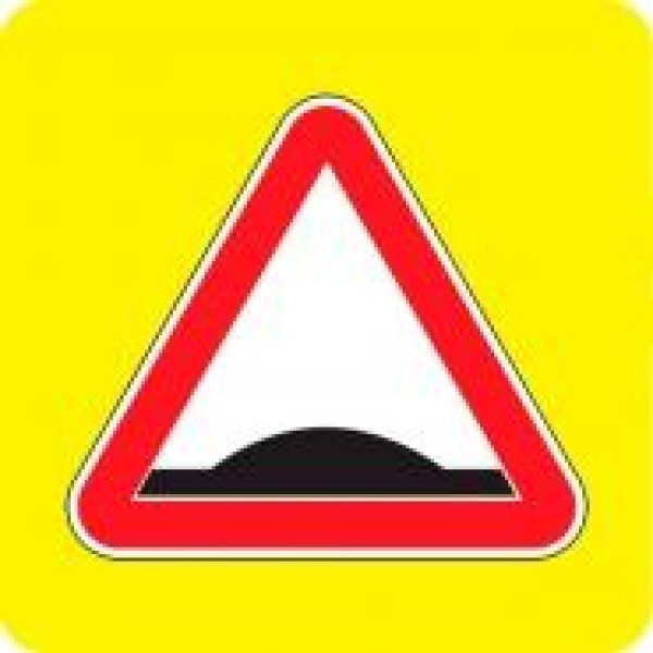 Щит с изображением одного знака флуоресцентный фон (треугольник), фото 1