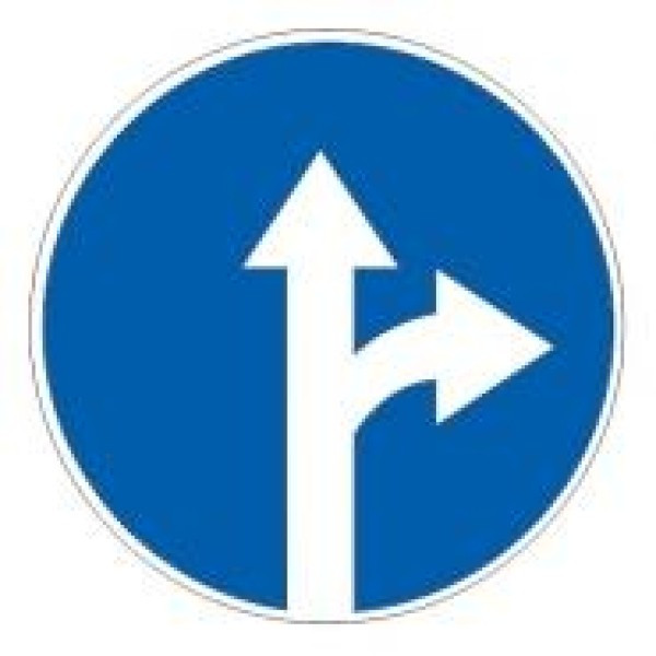 Знак дорожный 4.1.4 — Движение прямо или направо, фото 1