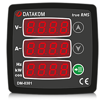 DM-0301 мультиметр, 1-фазный, 3 дисп. 72х72