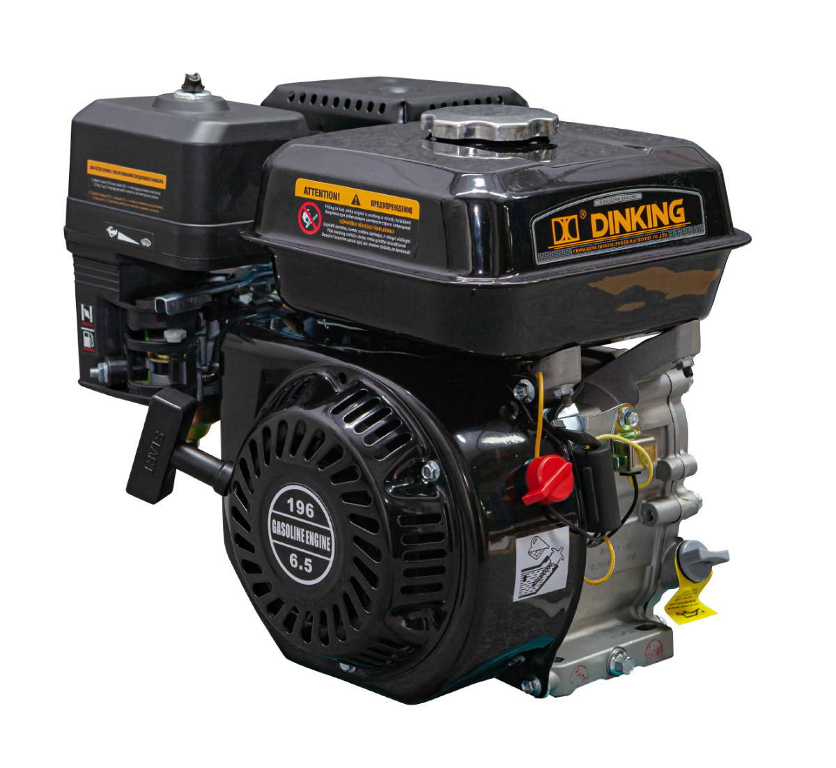 Двигатель Dinking DK168F-1-C(Q) (6,5лс,19мм вал, ручной стартер, датчик масла), фото 1