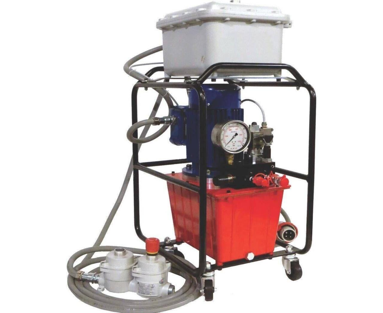 МГС 700-0.9П-Э-2ГГ-1-ATEX-Р15м-К15м 220В Маслостанция 0,9 л/мин для гайковерта полуавтоматическая, рукава 15 м, фото 1