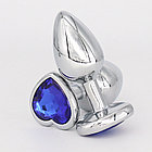 Пробка металлическая с сердечком синий страз 06701M