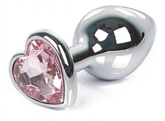 Пробка металлическая с сердечком розовый страз 06702S