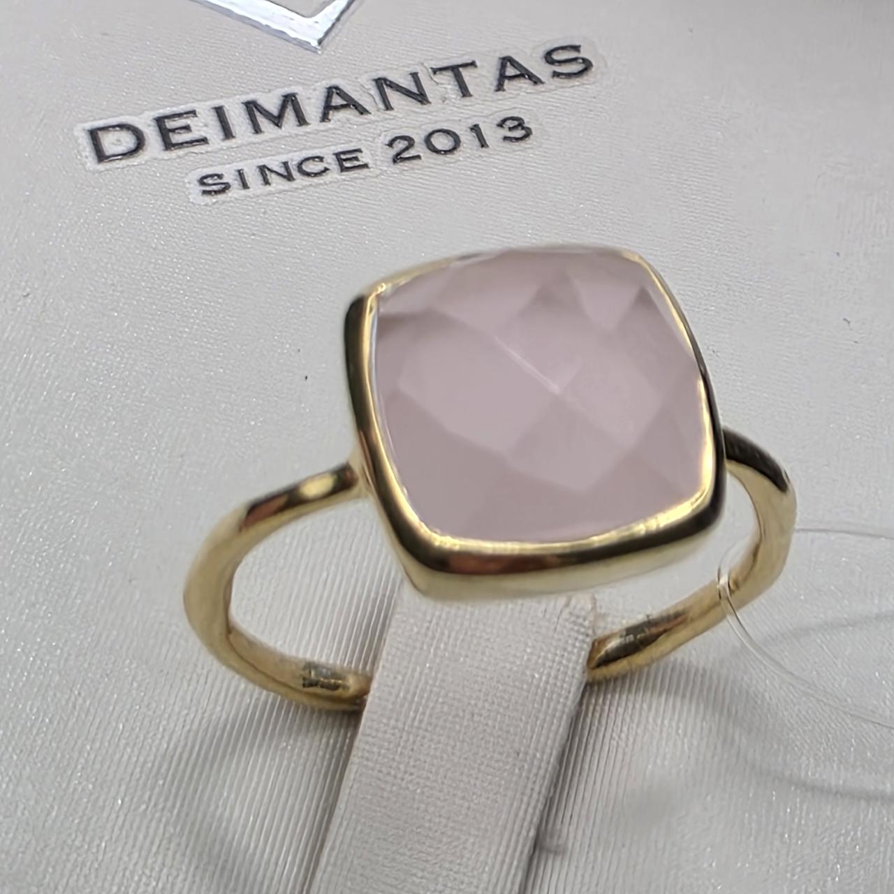 Кольцо серебро 925пр 2,7г, кварц розовый , размер 17, фото 1