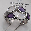 Кольцо серебро 925пр 4,8г, аметист, лунный камень размер 19, фото 5