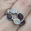 Кольцо серебро 925пр 4,8г, аметист, лунный камень размер 19, фото 6