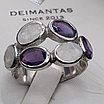 Кольцо серебро 925пр 4,8г, аметист, лунный камень размер 19, фото 2