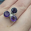 Кольцо серебро 925пр 4,7г,  аметист,  размер 17,5, фото 3