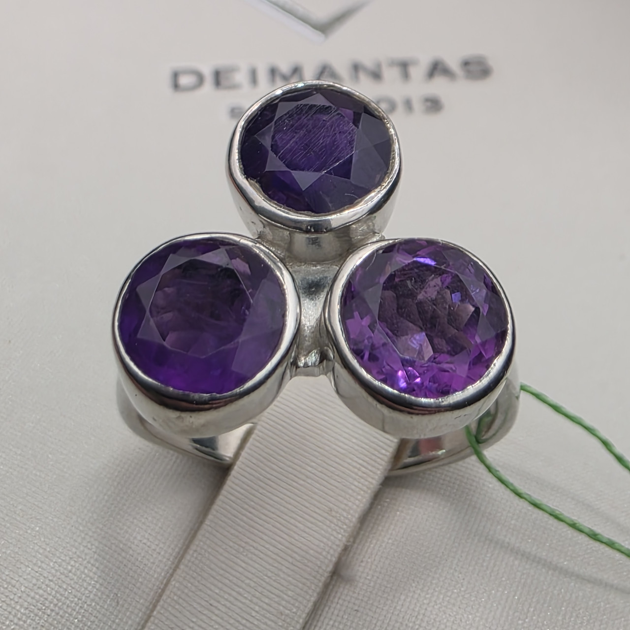 Кольцо серебро 925пр 4,7г,  аметист,  размер 17,5, фото 1