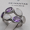 Кольцо серебро 925пр 5,1г, аметист, лунный камень размер 18,5, фото 3