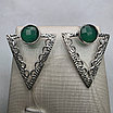 Серьги серебро 925пр 4,2г, хризопраз, фото 2