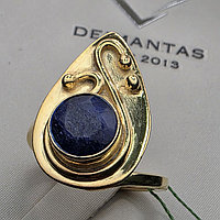 Кольцо серебро 925пр 4,7г, лазурит размер 17,3