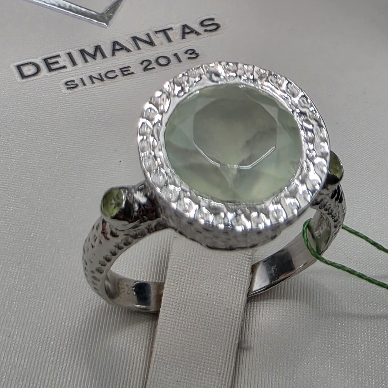 Кольцо серебро 925пр 7,3г,  пренит размер 18,7, фото 1