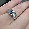 Кольцо серебро 925пр 6,8г,  сапфир, топаз размер 18,5, фото 6