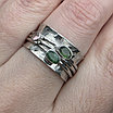 Кольцо серебро 925пр 6,7г, хризолит, кварпц размер 19, фото 3