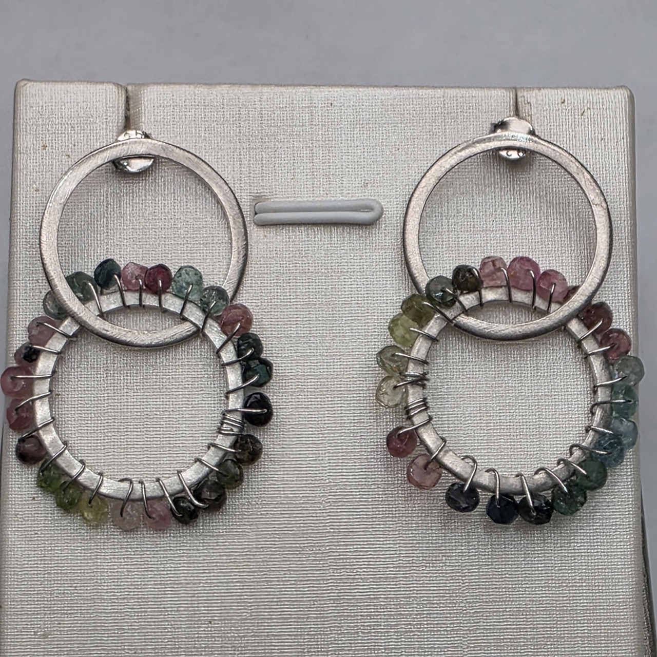 Серьги серебро 925пр 6,7г, турмалин, фото 1