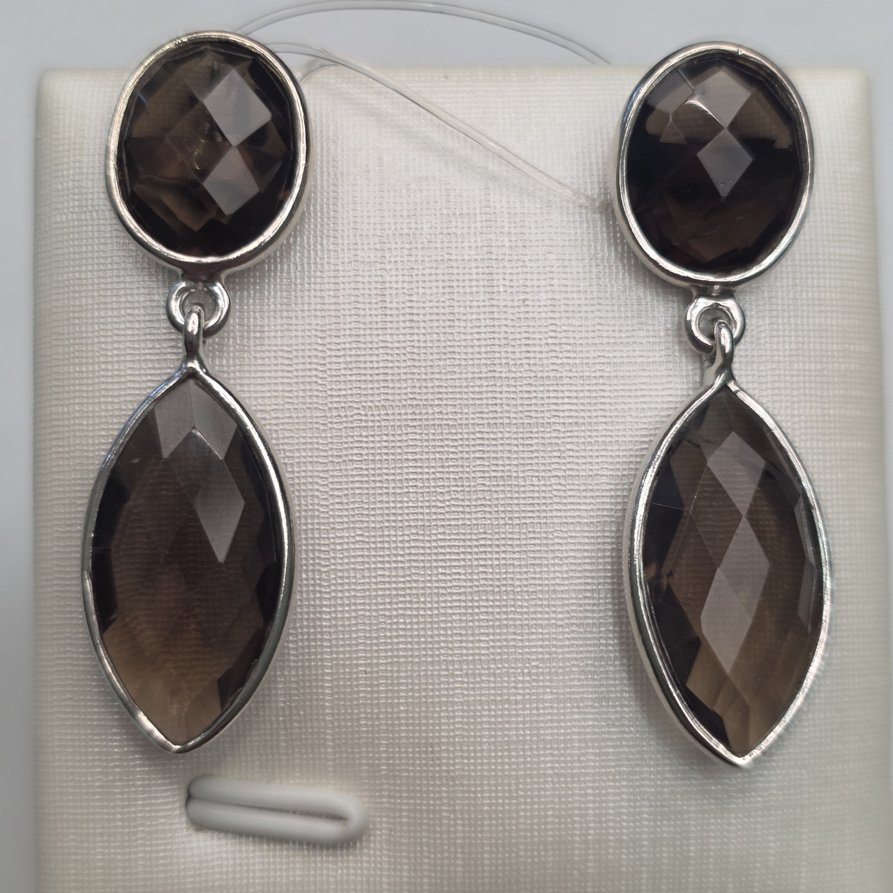 Серьги серебро 925пр 5,1г, раух топаз, фото 1