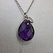 Колье серебро 925пр 3,7г, аметист, кварц, размер 45-50, фото 4