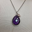 Колье серебро 925пр 3,7г, аметист, кварц, размер 45-50, фото 6