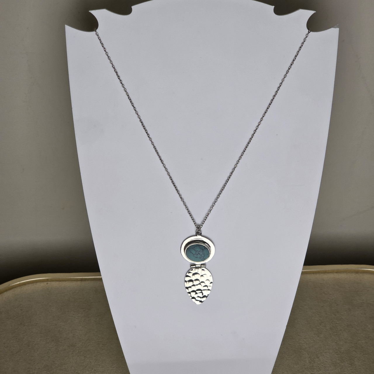 Колье серебро 925пр 6г, бирюза, размер 50-55, фото 1