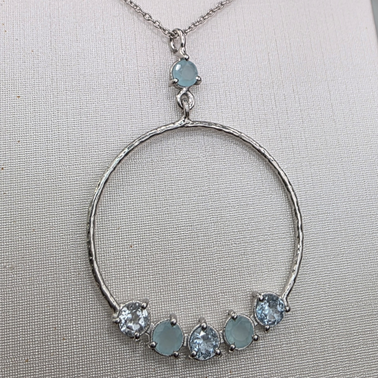 Колье серебро 925пр 4,2г, топаз, размер 50-55, фото 1