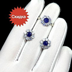 Комплект с натуральными Сапфирами
