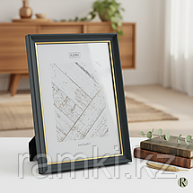 Серая рамка А4 с золотистым кантом, фото 3