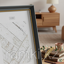 Серая рамка А4 с золотистым кантом, фото 5