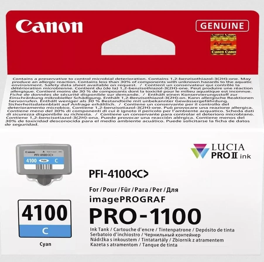 Картридж Canon PFI-4100 Cyan для imagePROGRAF PRO-1100 6778C001, фото 1