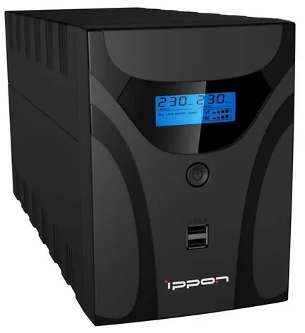ИБП Ippon Smart Power Pro II 1200, 1200VA, 720Вт, AVR 162-290В, 6(2)хС13, управление по USB/RS-232, RJ-45, LCD, фото 1