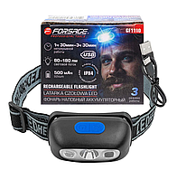 Scheppach Фонарь светодиодный налобный аккумуляторный с сенсором бесконтактного включения (4 реж.раб.,500мАч.